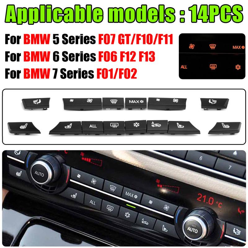 Car Dashboard Air Conditioner AC Button Heater Switch Cover For BMW 5/6/7 Series 5GT F10 F11 F18 F06 F12 F01 F02