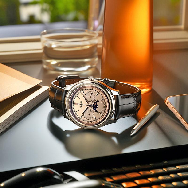 Men Business Casual Leather Watch Quartz Analog Wristwatch Birthday Gift Daily Decoration