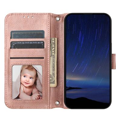 For Samsung Galaxy A26 5G Case Zipper Pocket Leather Phone Cover with Crossbody Shoulder Strap