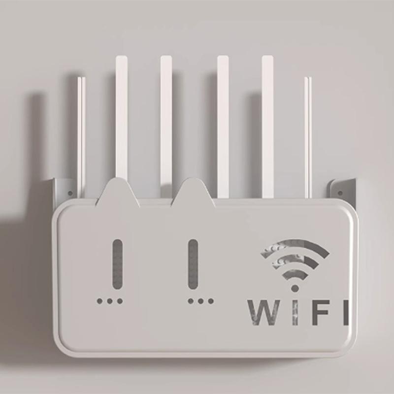 1Pc Wall Hanging Wireless Wifi Router Shelf Storage Box Abs Plastic Organizer Box Cable Power Bracket Organizer Box Home Decor