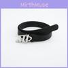 Wshaped Buckle Smooth Black Belt And Clothing Decoration Versatile Casual