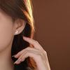 Beixi Sterling Silver Ginkgo Leaf & Freshwater Pearl Stud Earrings for Women - French Retro Design.