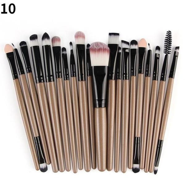 

20 шт./компл. набор кистей для макияжа, косметические тени для век, основа для румян, подводка для глаз, кисть для растушевки губ, инструменты для макияжа