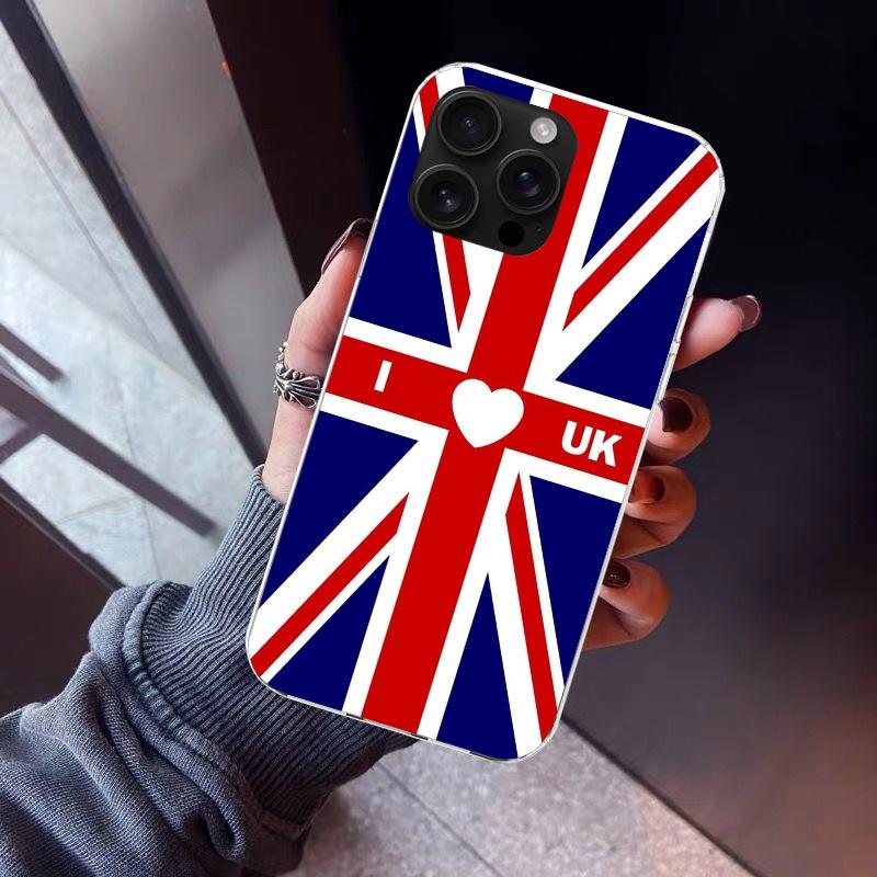 Union Jack England UK Flag Phone Case For iPhone 17 Air 16 15 Pro Max 14 Plus 13 Mini 12 11 Cover 7 8 SE Silicone Shell Print Fu