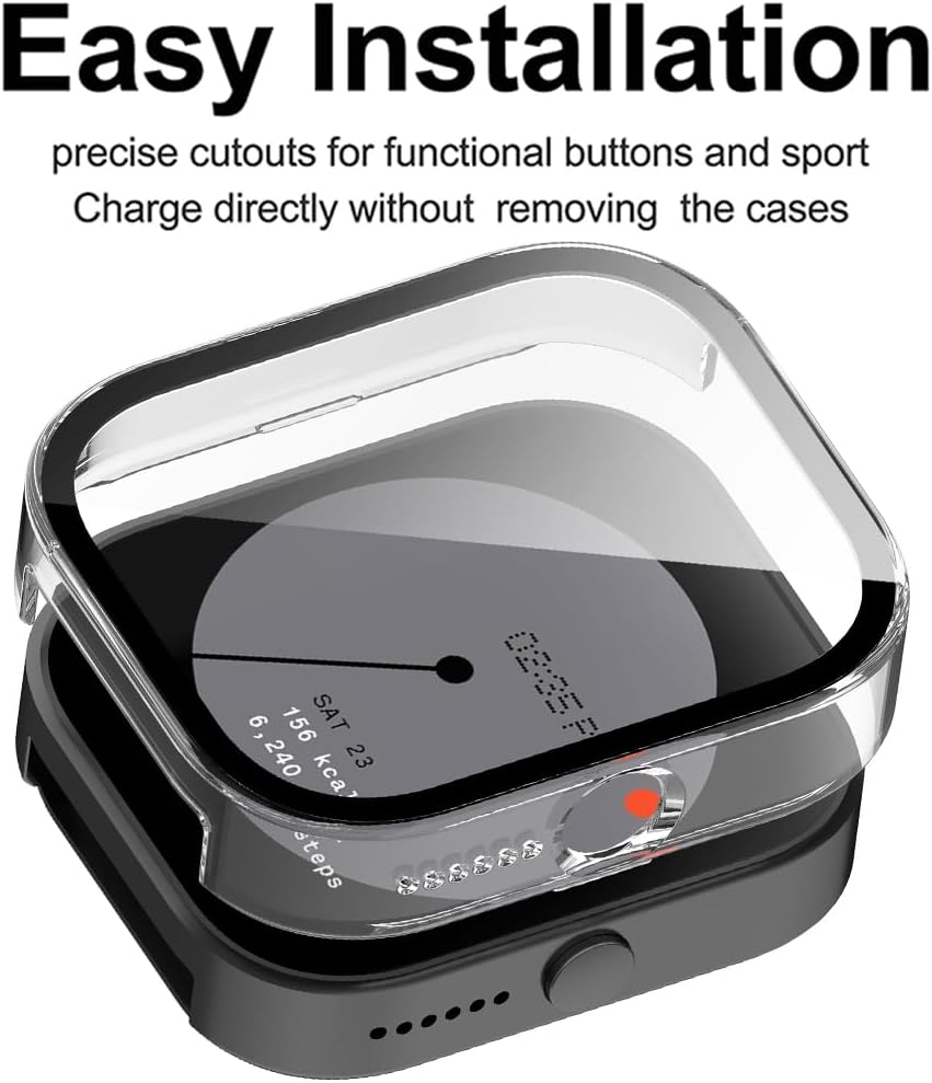 For CMF Watch Pro Screen Protector Case+Tempered Glass Cover Anti-Scratch Screen Protector Shell For CMF by Nothing Watch Pro