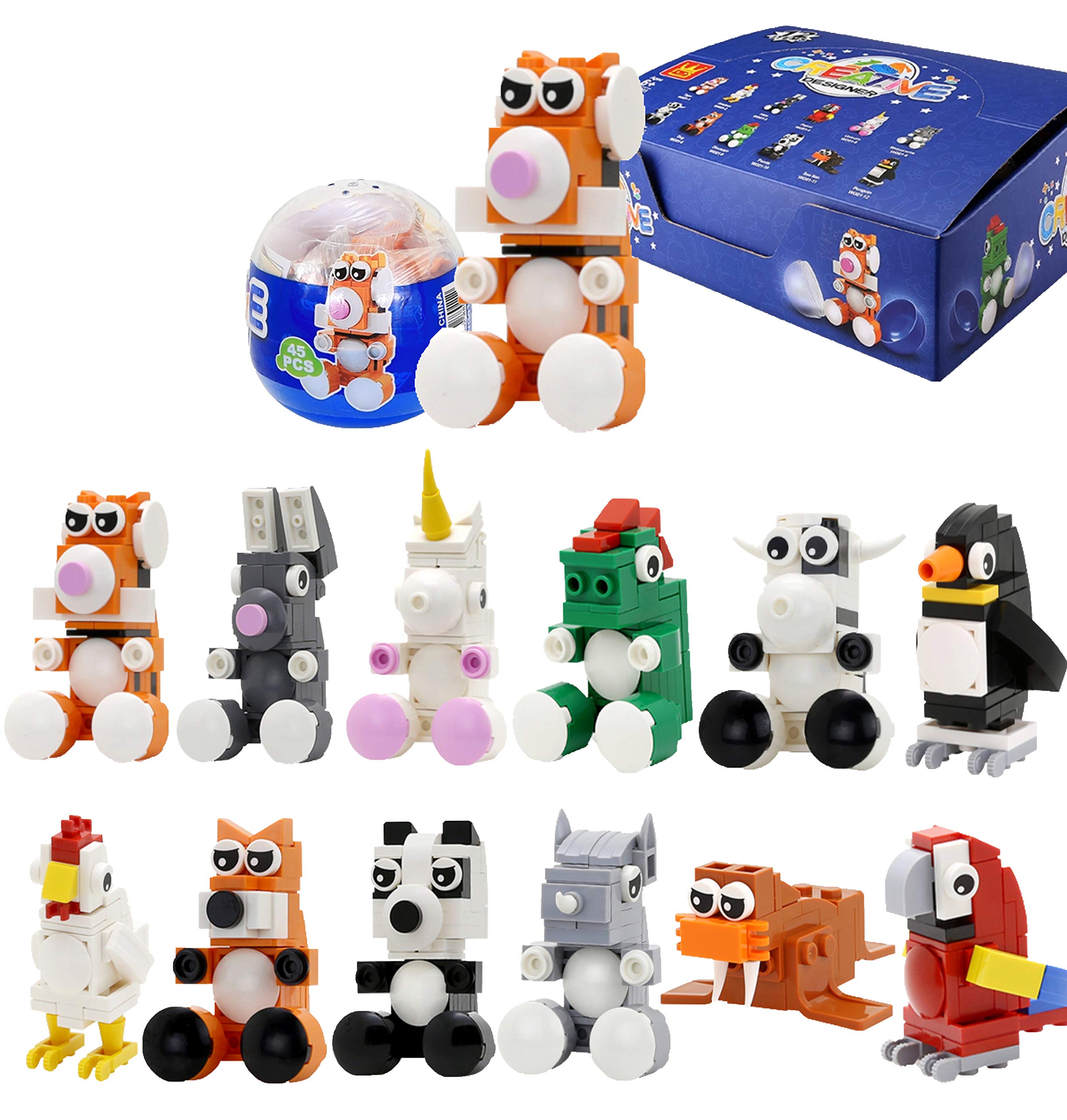 

Animal Gacha Blocks Building 12 Different CREATIVE 12 Pieces Toy, Animals, DESINER,