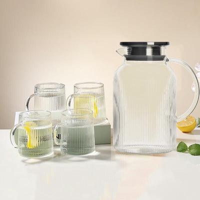 High Borosilicate Glass Cold Water Kettle Set with 4 Cups