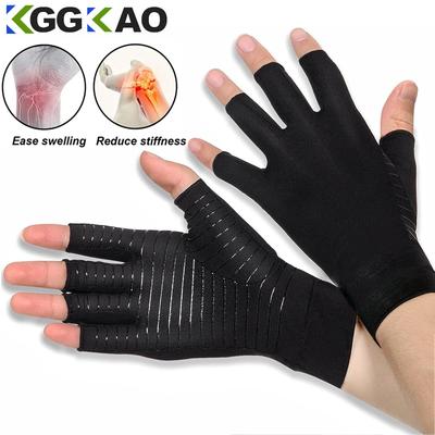 1 Paire Gants de Compression en Cuivre pour l'Arthrite Sans Doigts Pour Canal Carpien, Rhumatoïde, Tendinite, Dactylographie sur Ordinateur, Soutien pour les Articulations