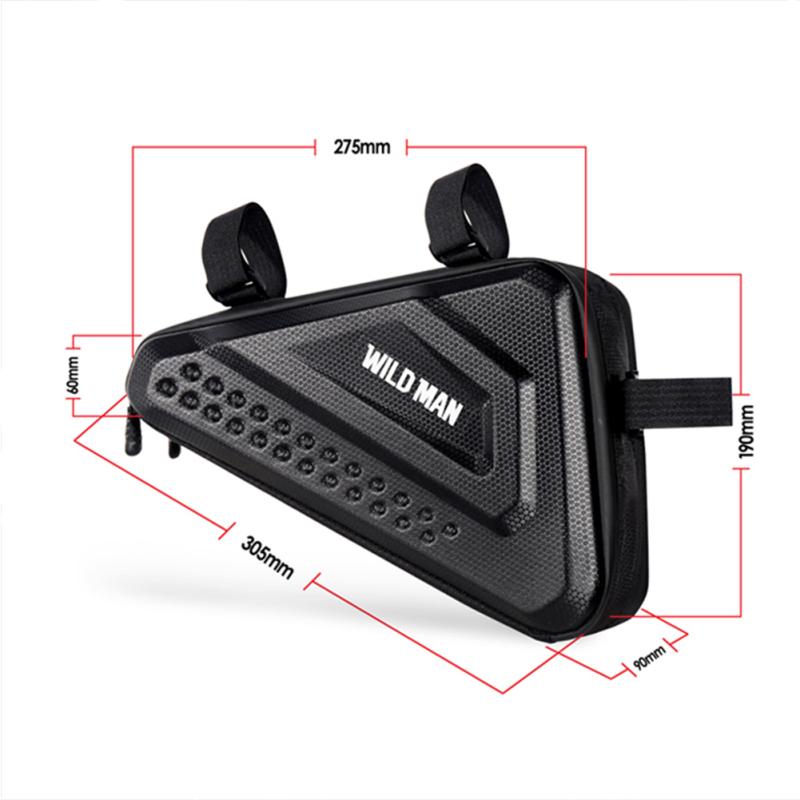 3l Fahrradtasche Pu Eva Hartschale Wasserdicht Doppelreißverschluss Mountainbike Vorderlicht Dreieckstasche