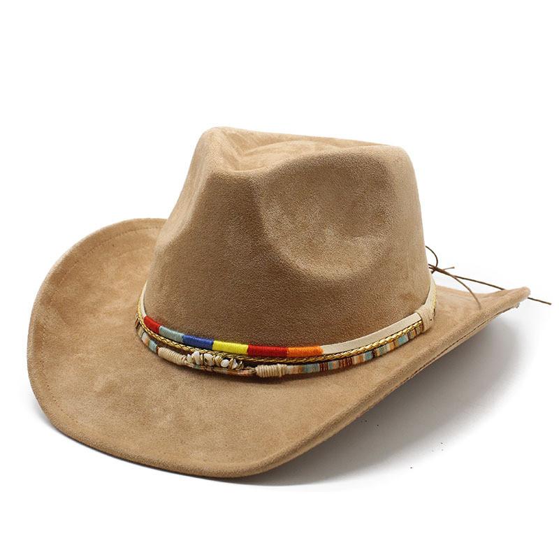 Ethnic Style Fedora Hat With Water Ripple Embellishments For Women Men And Performance Use