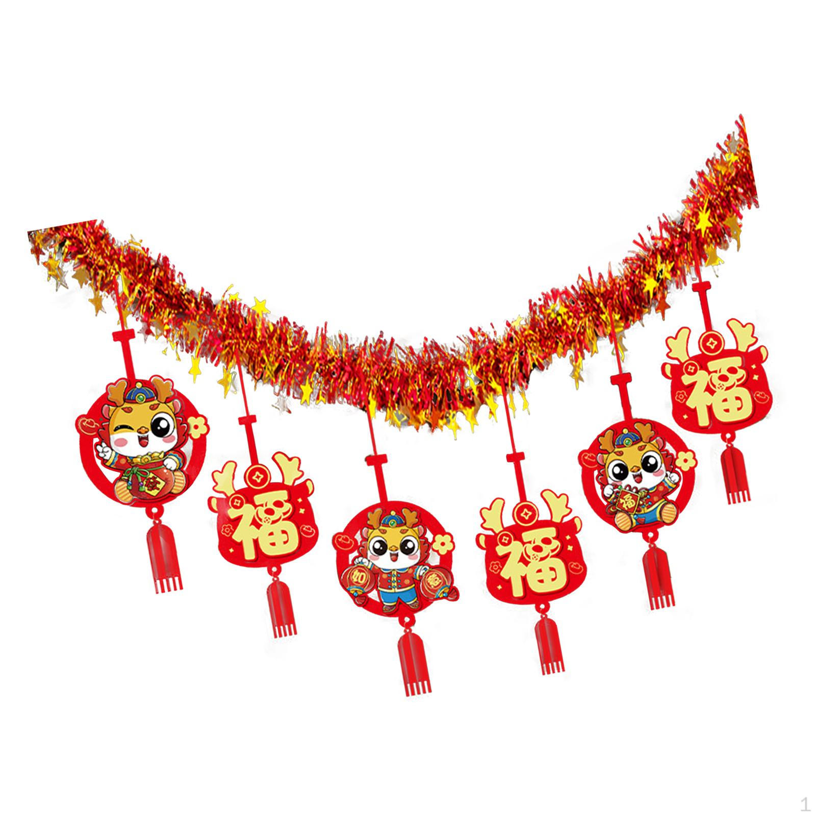Chinese Dragon Year Latte Art Lunar Hanging Decor Doors Spring Festival Style A