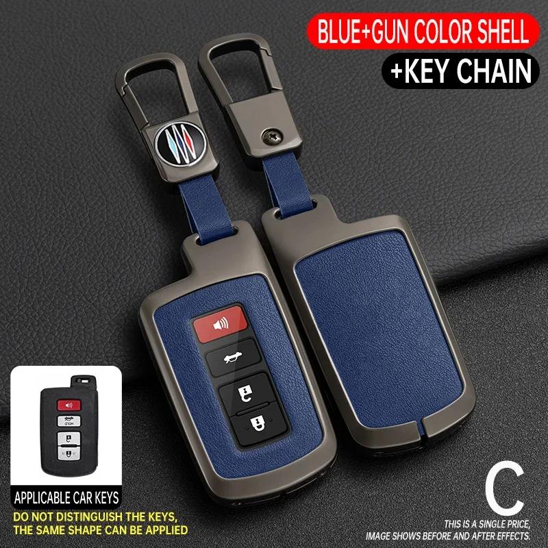 

Interior Mouldings 2 3 4 Buttons Zinc Alloy Leather Car Key Case Cover for Toyota RAV4 Highlander Avalon Sequoia Tundra Tacoma 4