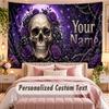 Schädel Gothic (28) Themen-Wandteppich, individuell mit Namen und Text, personalisierter Hänge-Wandteppich für Schlafzimmer, Wohnzimmer-Dekoration
