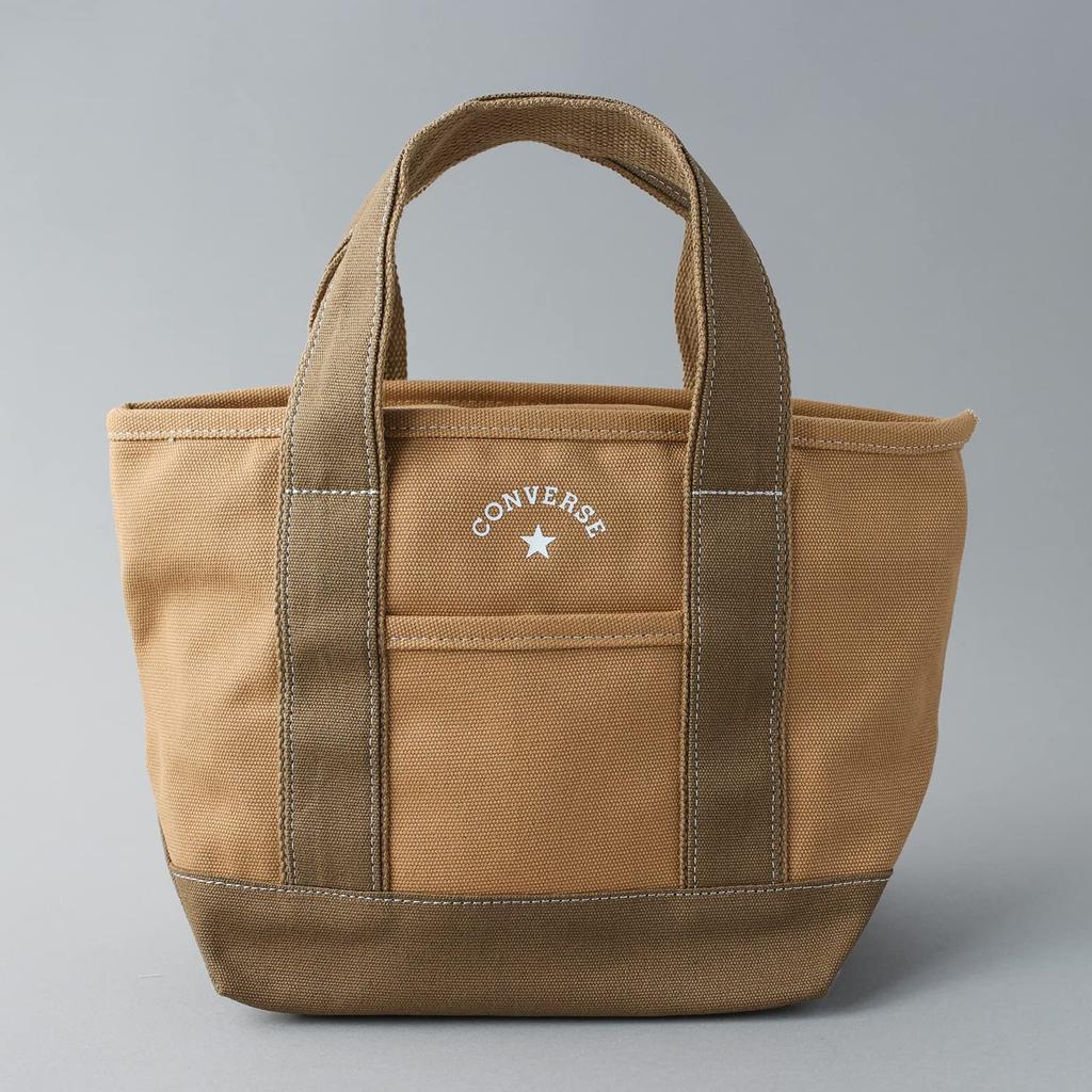 Canvas Mini Tote mit Dwears Aufkleber Tragetasche für Männer und Frauen TOKYO Nachdruck All Star All [Converse] (Größe S, Beige)