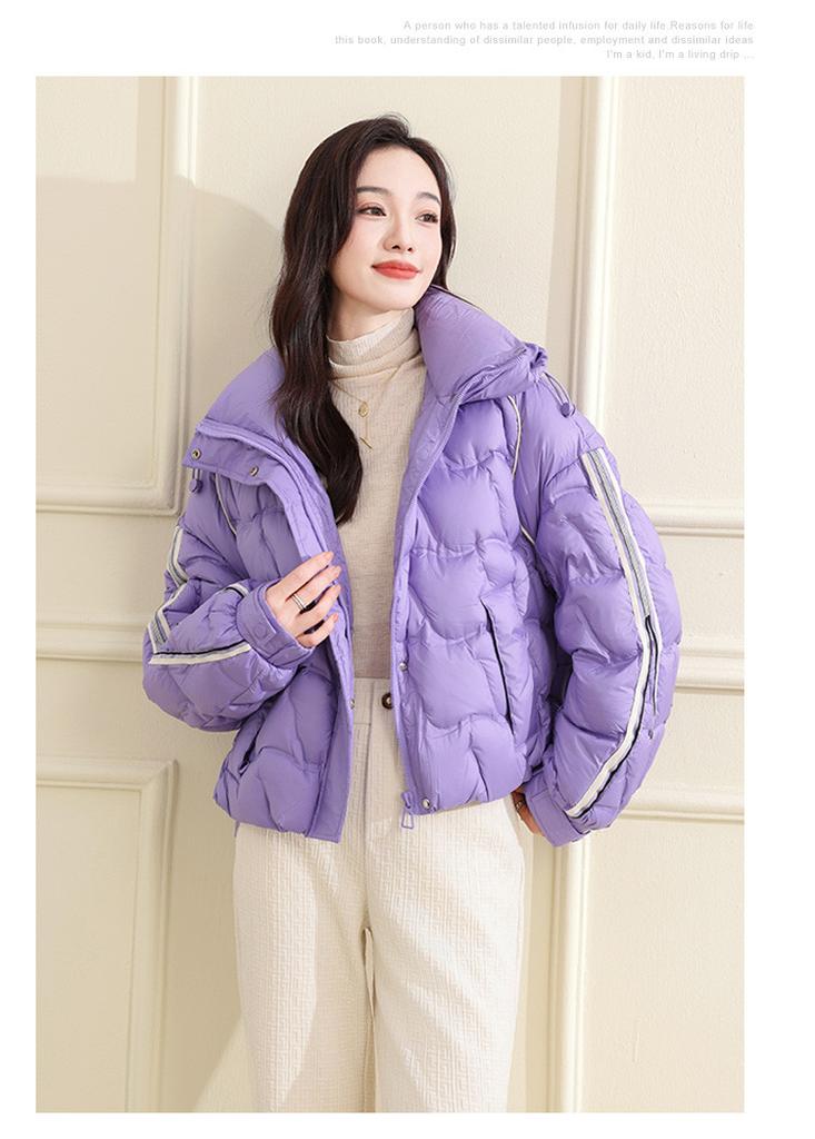 Winter new versatile hooded short jacket with thick fleece for women