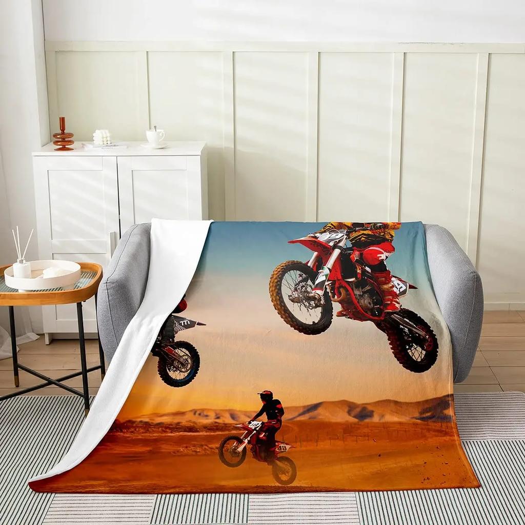 Prezenty 3D na motocykl dla mężczyzn i kobiet Koc do rzucania na kanapę, sofę, łóżko Pluszowy koc do rzucania Koc polarowy Miękka przytulna pościel do sypialni