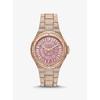 Oversized Lennox Pavé Rose Gold-Tone Watch MK6992