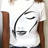 Line Face Print Tshirts For Unisex Summer Casual Fashion Minimalist Loose Streetwear Tops High Quality Oneck Short Sleeve Tees