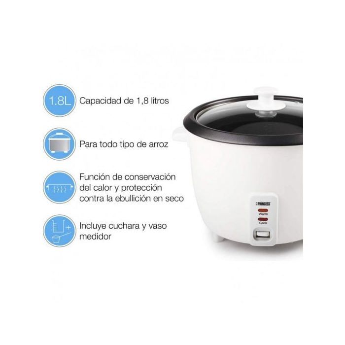 Princess Cuiseur à riz 1,8 L 700 W Blanc 271940