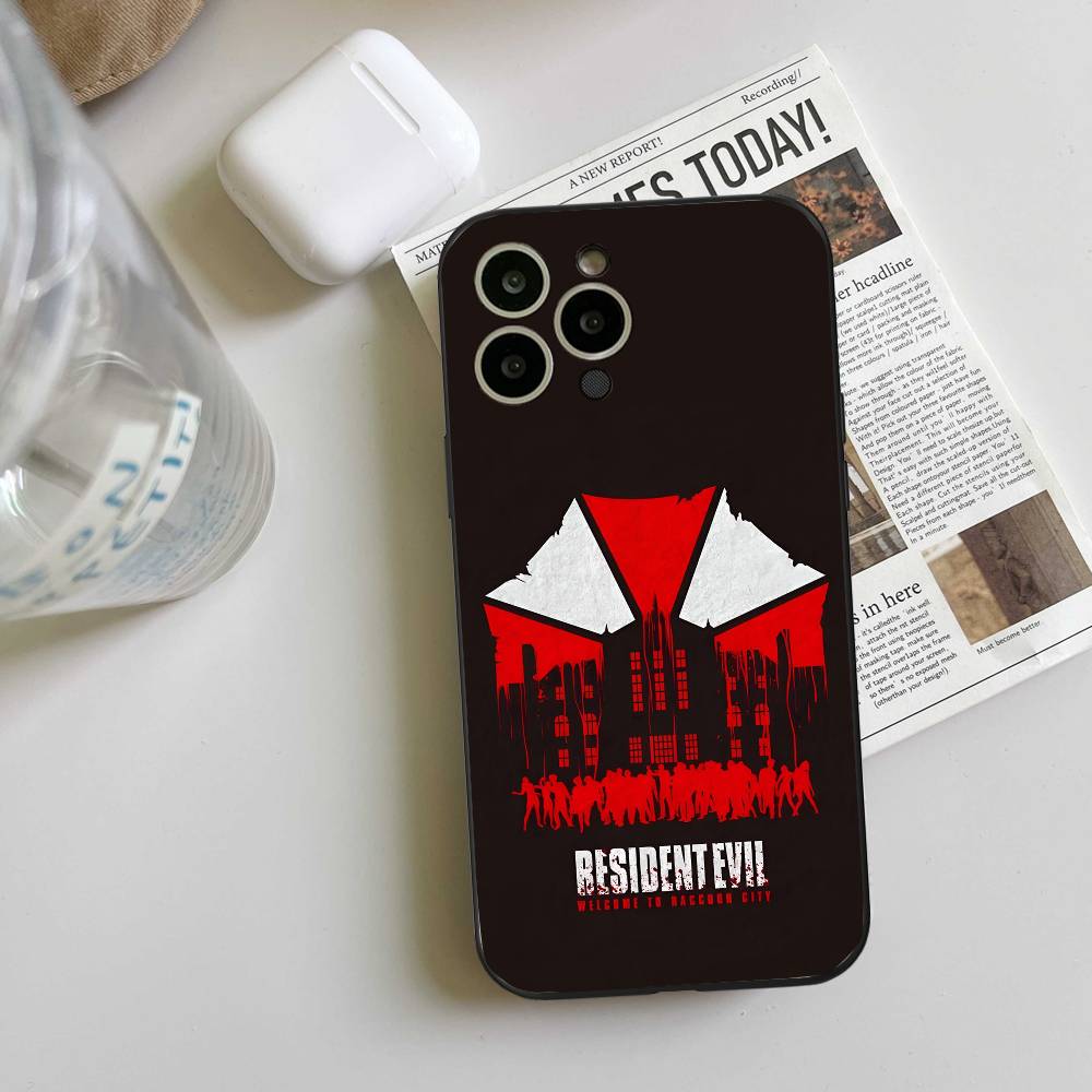 R-Resident Evil Game Logo Phone Case Black Silicone Soft Shell For IPhone 17 16 15 14 13 12 11 Air Pro Max Plus Hot Sale