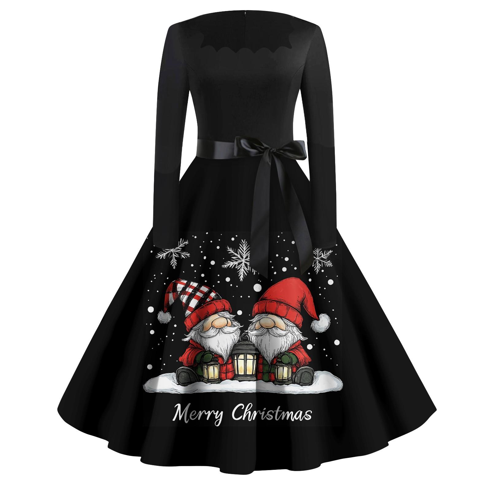 

Женское повседневное модное платье в стиле ретро с квадратным вырезом и длинными рукавами XXXXL чёрный