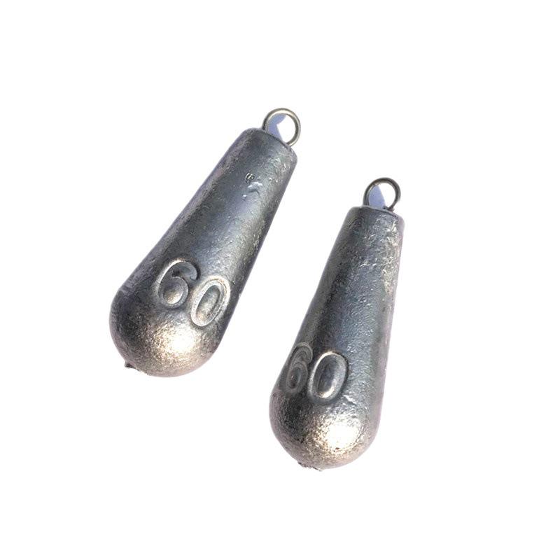 Teardrop Ring Lead Sinker - Bomb Shape Fishing Weight with Swivel for Sea Rod & Lure Rigging.