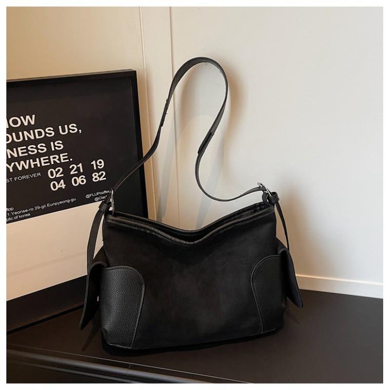 Suede Womens Tote Bag Large Capacity Crossbody Shoulder Urban Minimalist Style