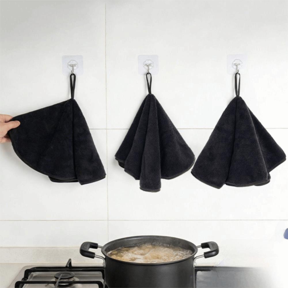 2PCS Super Absorbent Hand Towel Hanging Bath Towel Morden Round Kitchen Towel  Washbasin