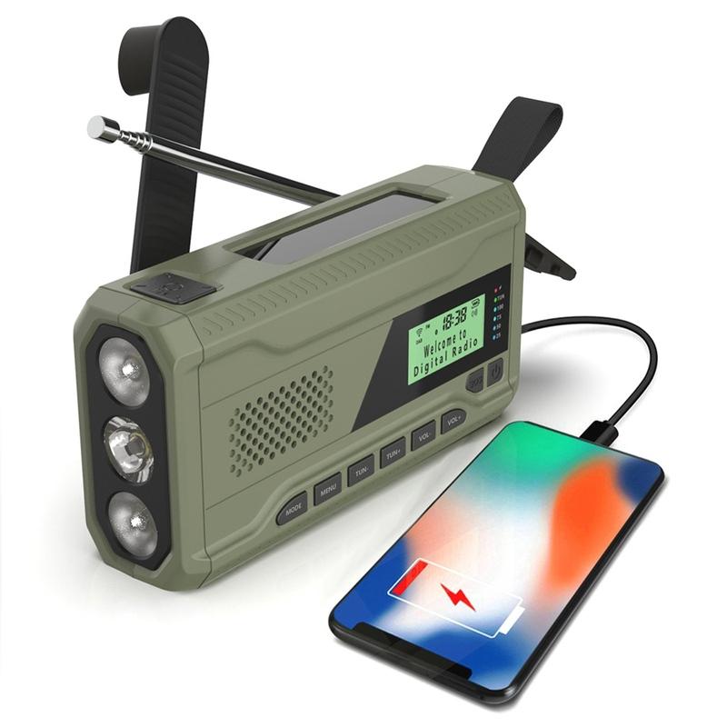 DAB/FM Bluetooth Radio Outdoor Emergency Radio 4500Mah Battery Radio Portable Solar Hand Crank Radio-BCBW