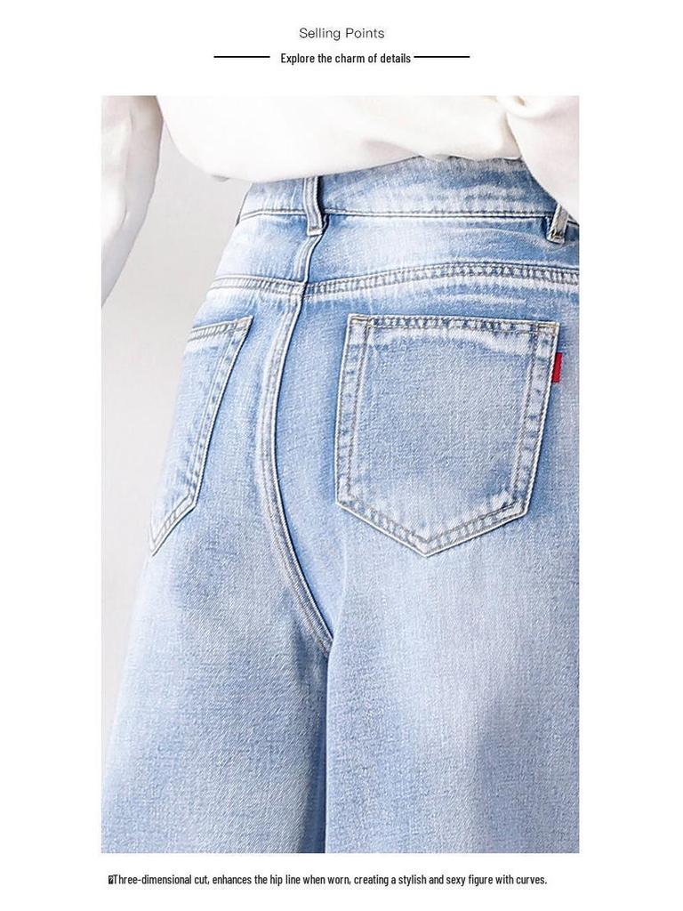 Women's High-Waist Wide-Leg Cropped Jeans