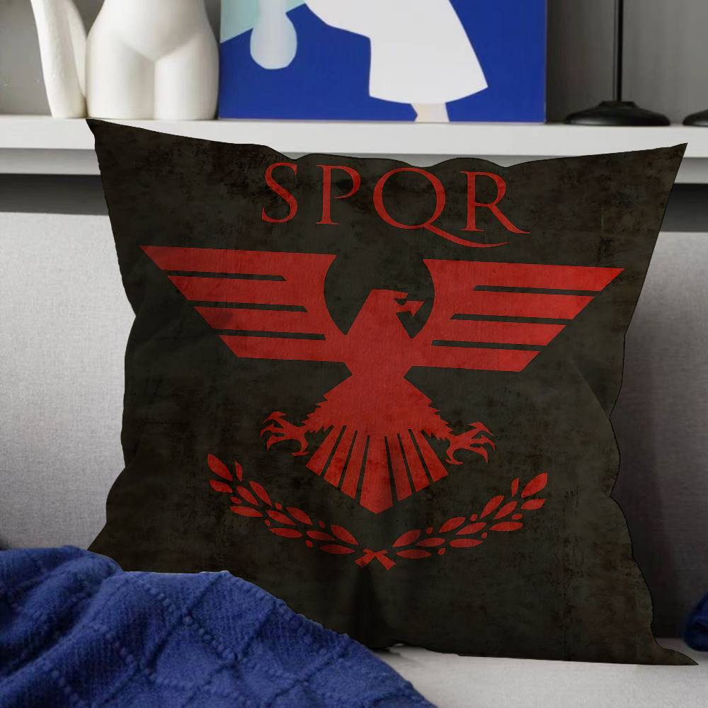 Römische SPQR Bedruckte Kissenbezüge Cartoon Sofa Dekorative Heim Doppelseitiger Druck Kurzer Plüsch Niedlicher Kissenbezug