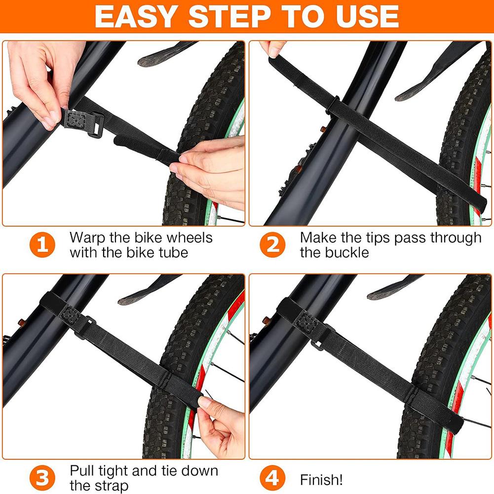 10 Pieces Bicycle Wheel Stabilizer Straps Reusable Bike Rack Tie Down Straps Nylon Bicycle Accessories for Transporting Bicycles