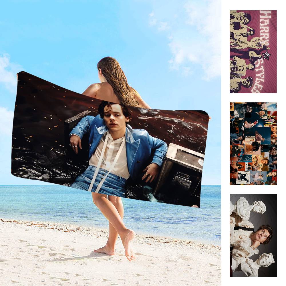 Asciugamano da Spiaggia Stampato in Microfibra Cantante Pop Classico H-Harry S-Styles Arrampicata su Montagna Yoga Spiaggia Nuoto Corsa Assorbente