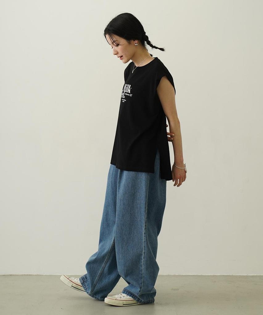 Milkfed Casual Logo Slab Tank Black Women's Top,