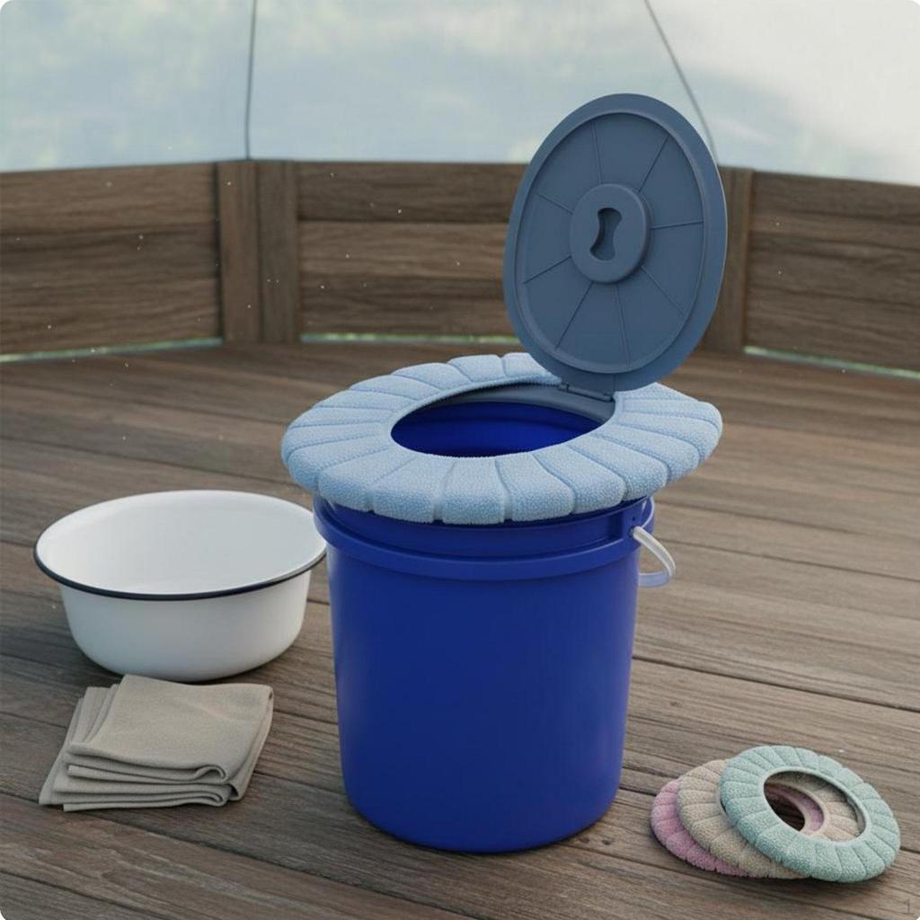 Tragbarer Toilettendeckel Universell Passend Eimer Toilettensitz Verdicktes Material Camping