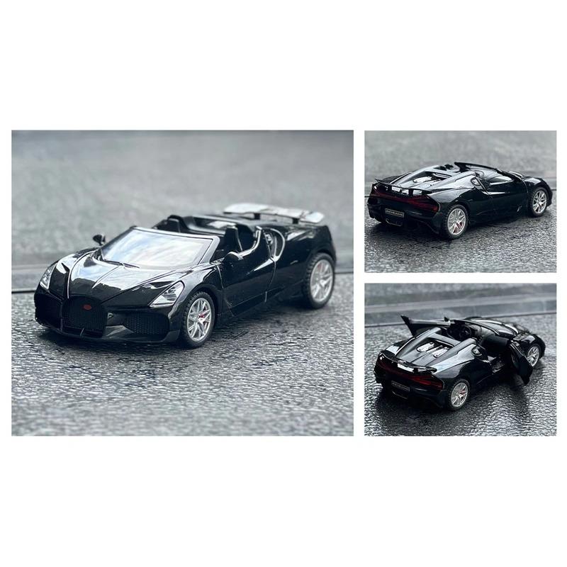 1/32 Bugatti Mistral W16 Alloy Sports Car Model Diecast Metal Toy Racing Car Model Simulation Sound and Light Childrens Toy Gift