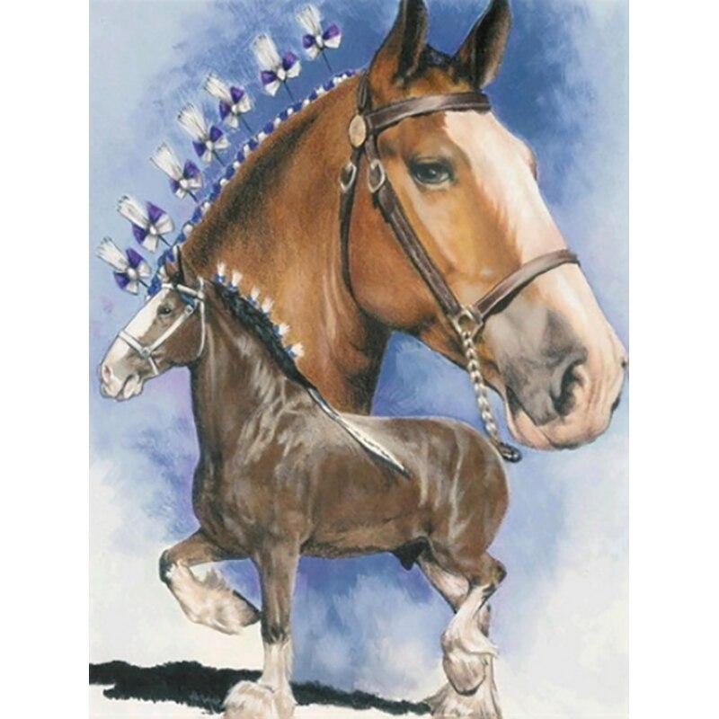 New 5D DIY Diamond Painting Horse Diamond Embroidery Animal Cross Stitch Full Round Drill Crafts Home Decor Manual Gift