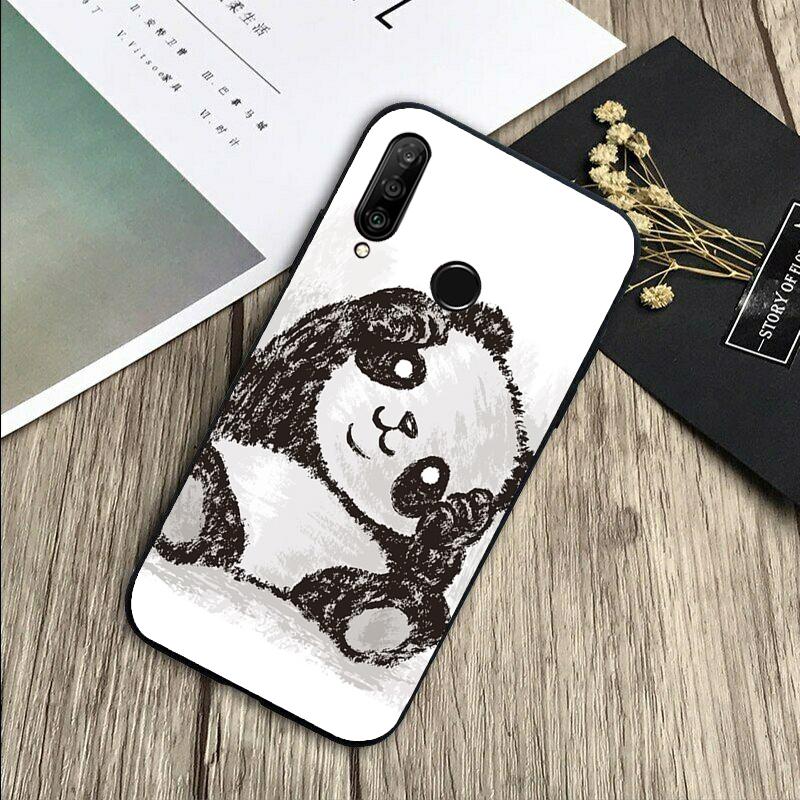 Cartoon Panda For Huawei Nova 12s 12i 11i 7i 8i Y73 Y70 Y90 Y60 Y72 Y61 Y91 9 10 SE P30 Pro P40 Lite Case