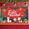 Holiday Party Banner Alpaca Design Christmas Backdrop Navidad Decor Banner Holiday Garland Christmas Banner For Holiday Event