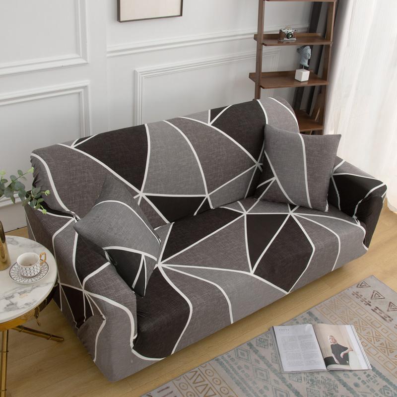 Husă Elastică Foarte Elastică pentru Sofă pentru Living Geometrie Imprimată Husă de Protecție Ajustată pentru Mobilier Husă pentru Canapea Lavabilă 1 Buc.