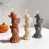 Halloween Haunting Spooky Silicone Mold Stacked Ghosts Soy Wax Candle Mold Resin Plaster Mould for Haunted House Prop Decor Gift