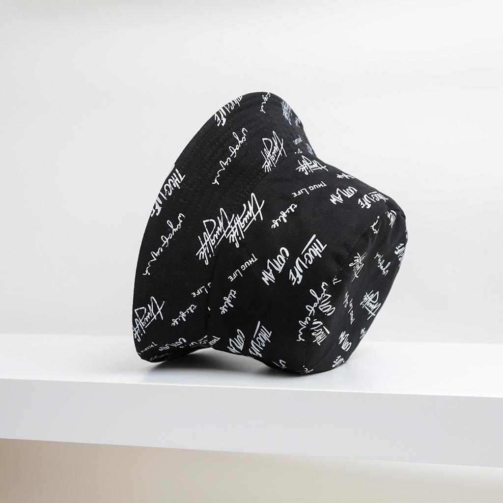 Hot Sale Double-sided Korean Version Alphabet Sunshade Sunscreen Casual Versatile Graffiti Basin Hat Student Four Seasons Bucket Hat