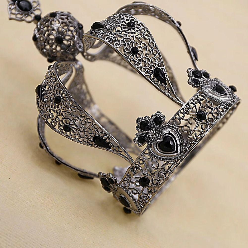 1/2Pcs Baking Tool Baroque Crown Cake Topper Creative Retro Rhinestone Crown Elegant Luxury Bridal Headband Prom Party
