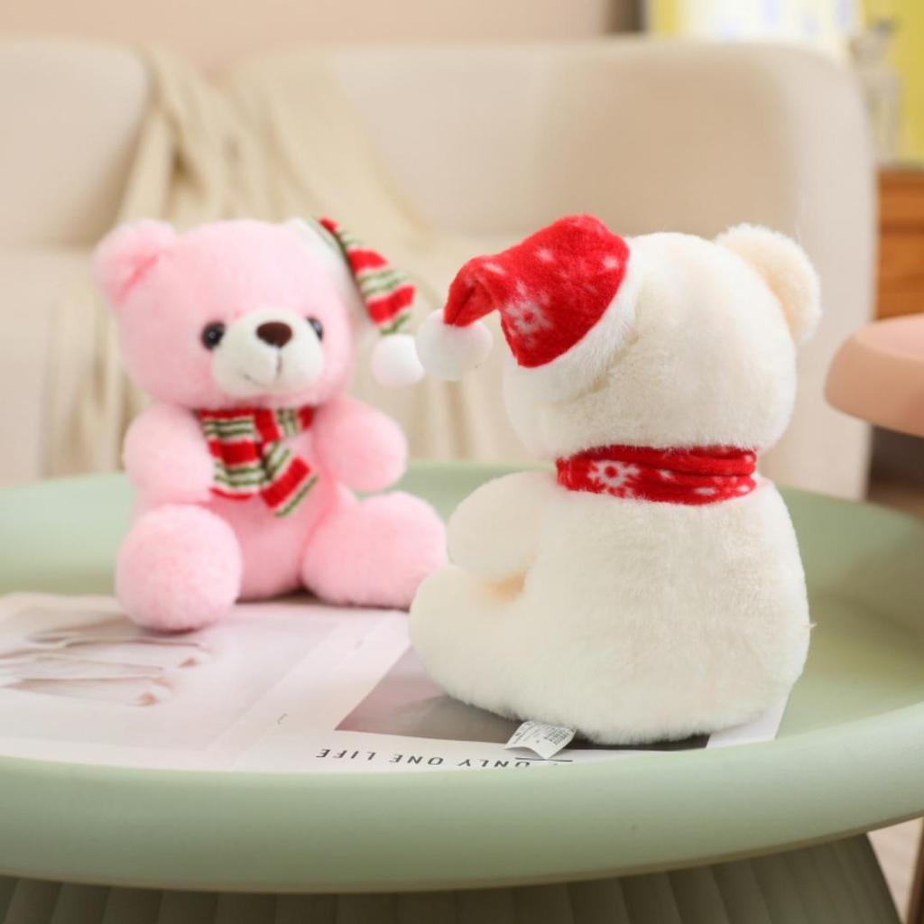 Christmas Teddy Bear with Hat - Cute Plush Doll Gift