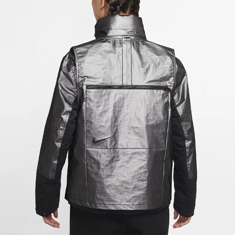 nike tech pack metallic silver jacket