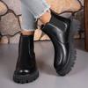 Women Chelsea Boots Thick-soled Winter Comfortable Shoes Women Outdoor Fashion Thick-soled Short Boots Women  De Mujer