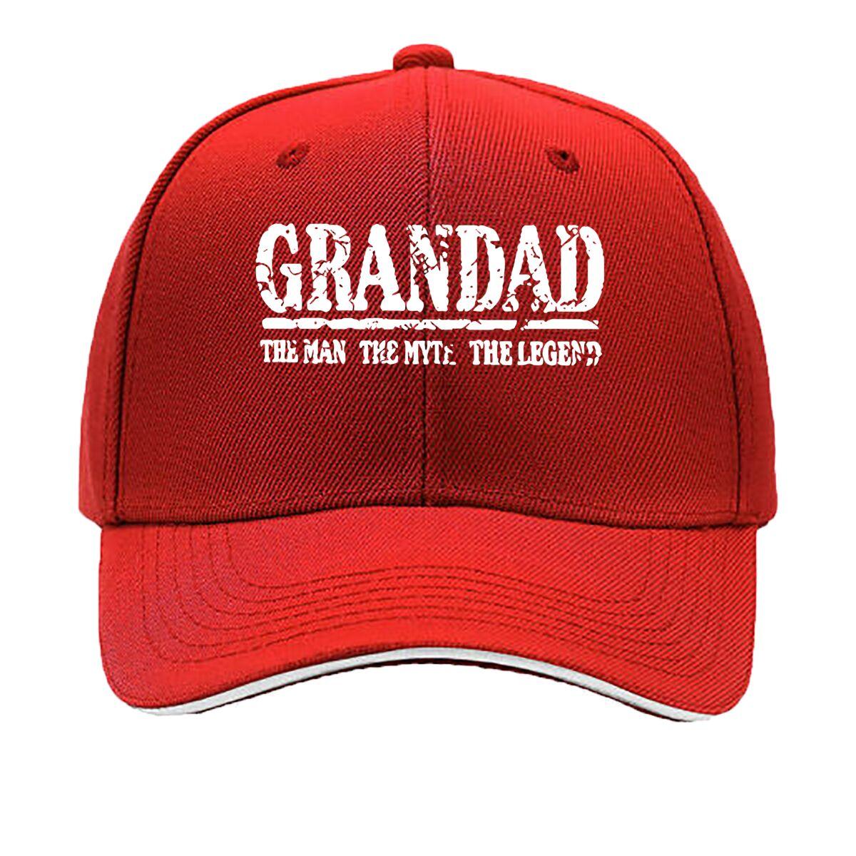 GRANDAD Baseball Cap Vintage Style Distressed Look The for Unisex The Myth The Legend Print Bl Sandwich Baseball Cap One Size