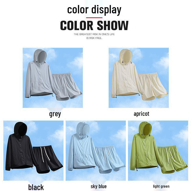Yi Mi Cang Summer Sun Protection Set: High-Quality Nylon Jacket & Quick-Drying Breathable Shorts for Couples