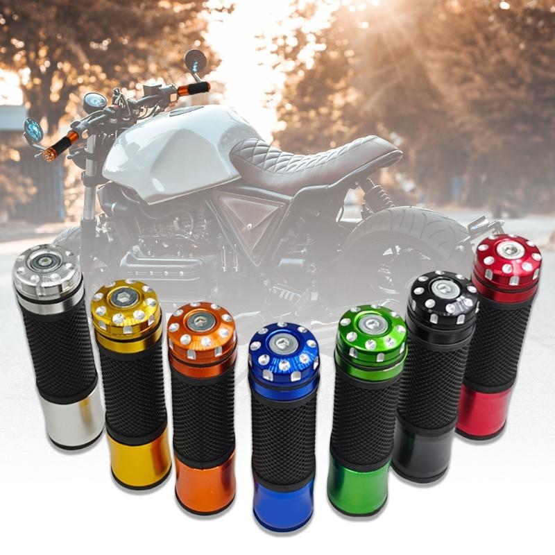 Aluminum Motorcycle Handlebar Grips With Soft Rubber Gel Hand Comfortable Suitable For 7/8" Standard Bars Enhancing Grip