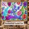 Floral Garden (40) Theme Personalized Tapestry Custom Name Text Wall Hanging Tapestry Home Background Decoration